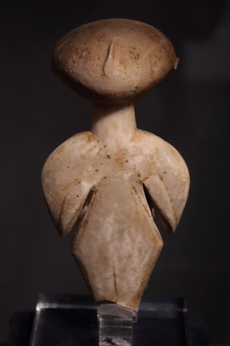 Stargazer figure on display when on a Visit the Museum of Cycladic Art in Athens