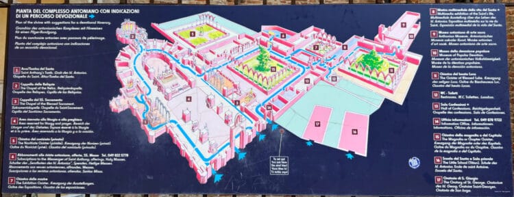 Map of the Basilica of St Anthony in Padua Complex