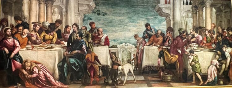 Paolo Veronese, Dinner at Simon’s House, c. 1570, in the Brera in Milan